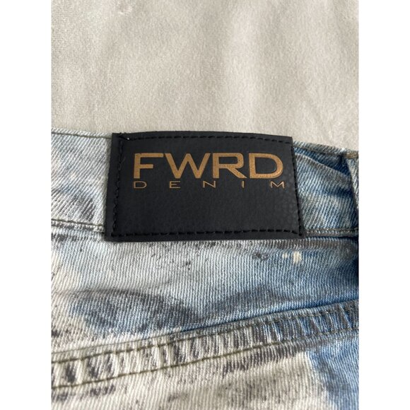 VTG Style FWRD Mens Custom Patchwork by Angelina Vanelli Distressed Denim Shorts - Picture 11 of 13